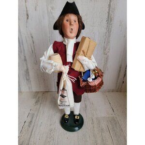 Byers Choice Pilgrim colonial man shopping groceries Xmas vintage